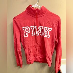 PINK Victoria's Secret Women's Pink Half-Zip Pullover Size Small